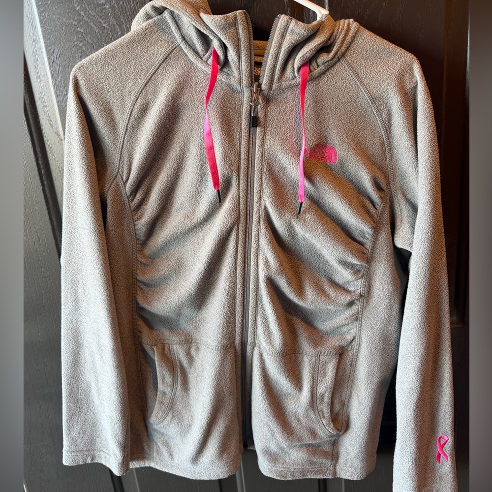 The North Face Charcoal Jacket with Fuchsia Details